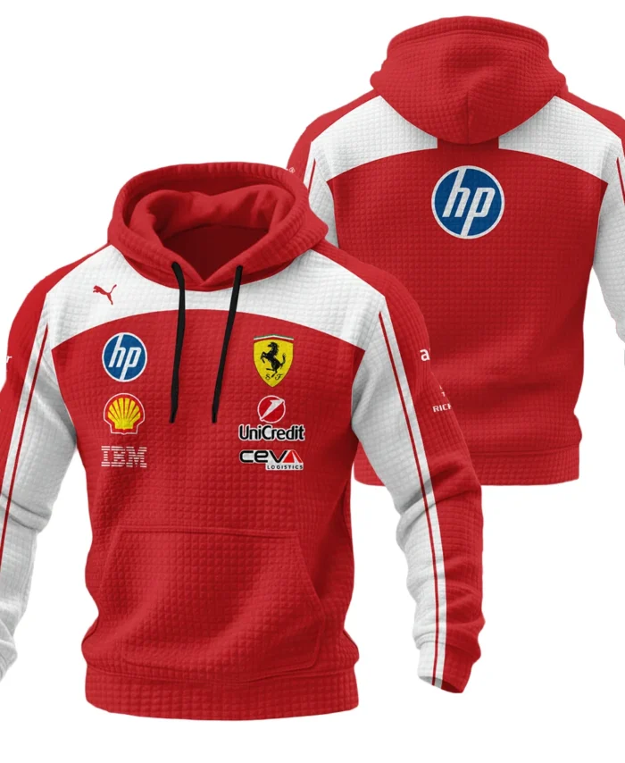 2026 Ferrari F1 Teamwear Hoodie Quilted Waffle BLVAFRR2226A5HQW