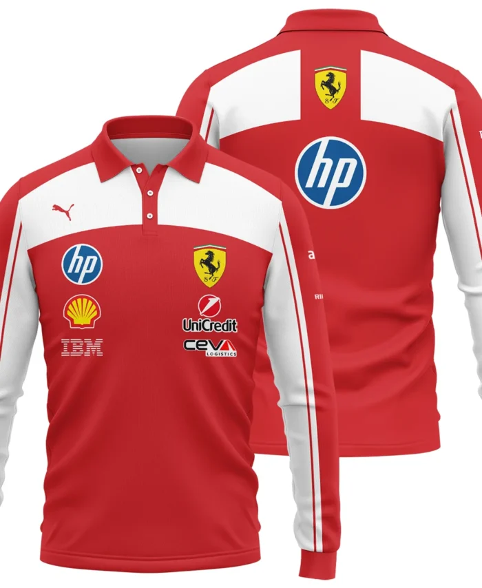 2026 Ferrari F1 Teamwear Long Polo Shirt BLVAFRR2226A5LPL