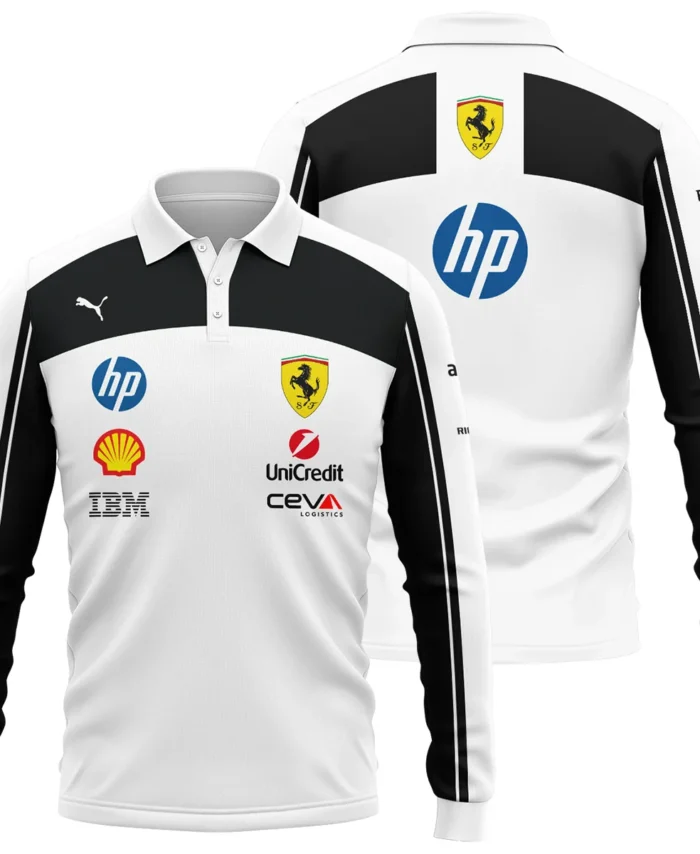 2026 Ferrari F1 Teamwear Long Polo Shirt BLVAFRR2226A6LPL