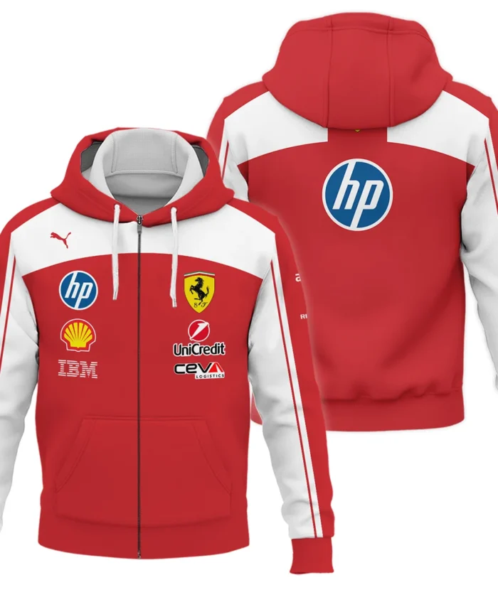 2026 Ferrari F1 Teamwear Zipper Hoodie BLVAFRR2226A5ZHD