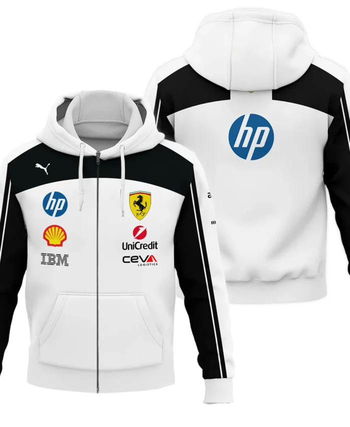 2026 Ferrari F1 Teamwear Zipper Hoodie BLVAFRR2226A6ZHD