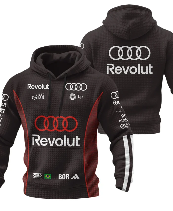 2026 Gabriel Bortoleto Audi F1 Teamwear For Fans Hoodie Quilted Waffle BLVAAUDI230125A02HQW
