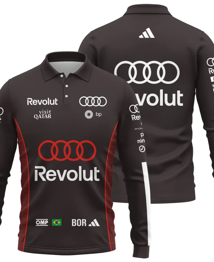 2026 Gabriel Bortoleto Audi F1 Teamwear For Fans Long Polo Shirt BLVAAUDI230125A02LPL
