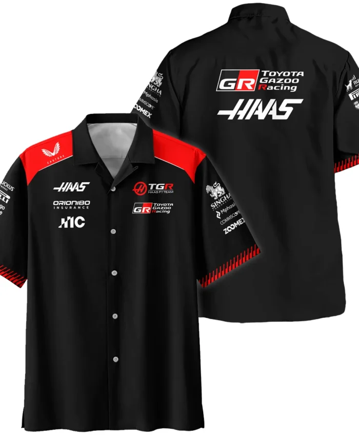 2026 Haas F1 Teamwear Hawaiian Shirt BLVAHAAS9226A1HW - Black