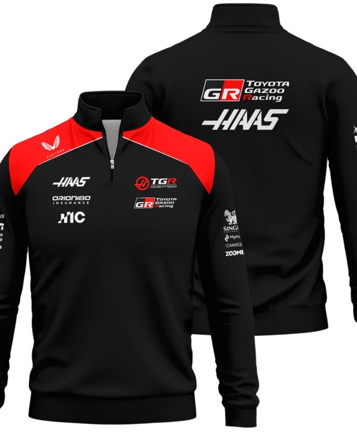 2026 Haas F1 Teamwear Quarter Zip Sweatshirt BLVAHAAS9226A1QZS - Black
