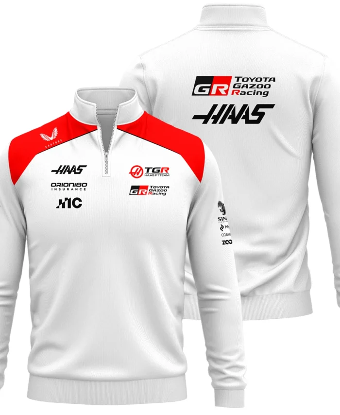 2026 Haas F1 Teamwear Quarter Zip Sweatshirt BLVAHAAS9226A2QZS - White
