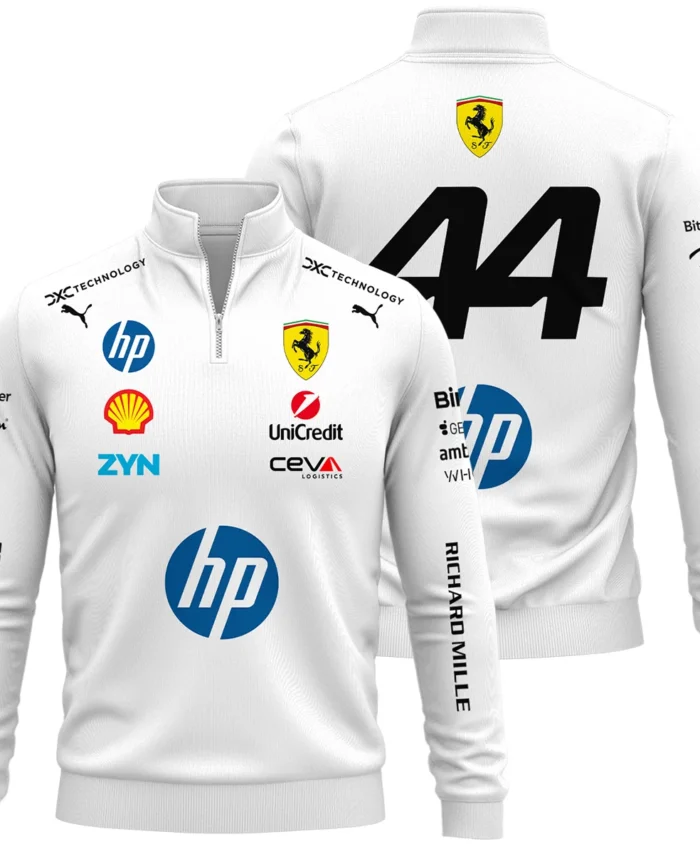 2026 Hamilton 44 Ferrari F1 Teamwear Quarter Zip Sweatshirt BLVAFRR2226A4QZS
