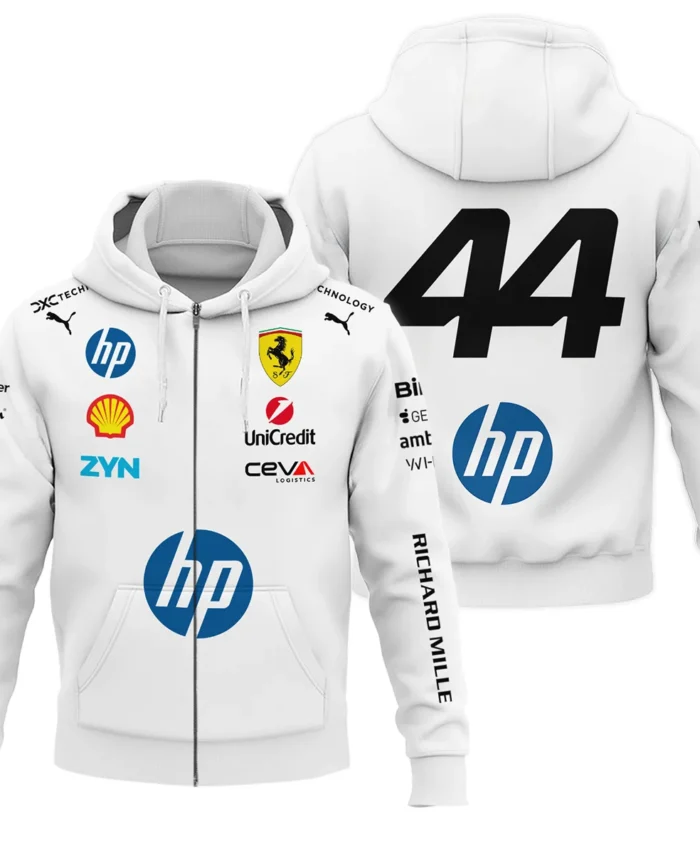 2026 Hamilton 44 Ferrari F1 Teamwear Zipper Hoodie BLVAFRR2226A4ZHD