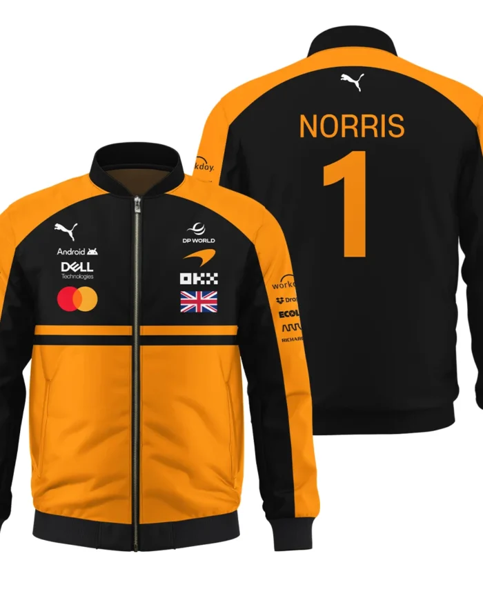 2026 Lando Norris McLaren F1 Teamwear Bomber BLNR26126A1BB - Orange
