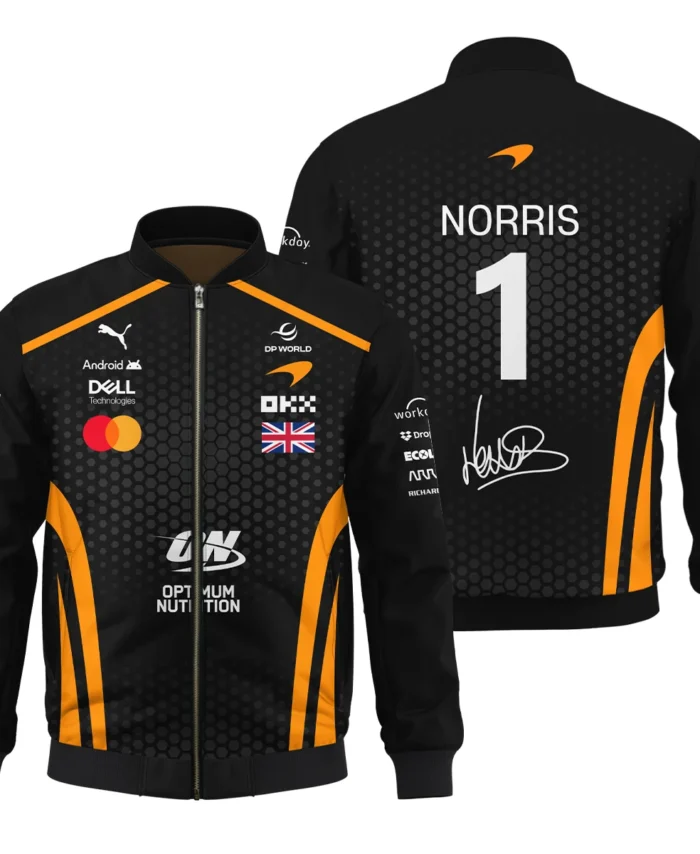 2026 Lando Norris McLaren F1 Teamwear Bomber BLNR26226A1BB - Orange