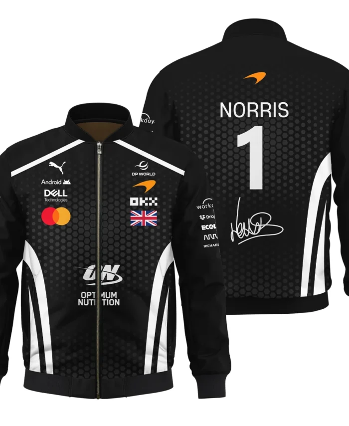 2026 Lando Norris McLaren F1 Teamwear Bomber BLNR26226A2BB - White