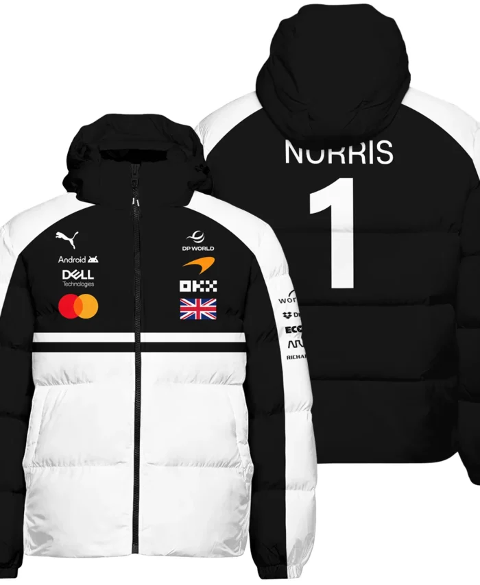 2026 Lando Norris McLaren F1 Teamwear Down & Puffer Jackets BLNR26126A2HCJ - White