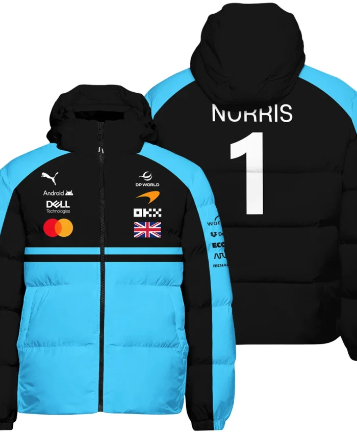 2026 Lando Norris McLaren F1 Teamwear Down & Puffer Jackets BLNR26126A3HCJ - Cyan