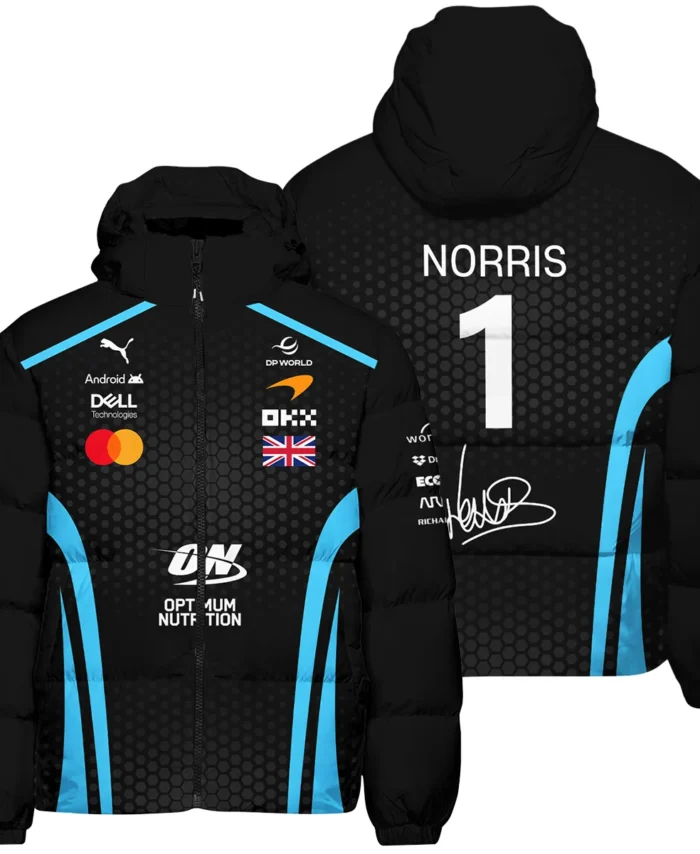 2026 Lando Norris McLaren F1 Teamwear Down & Puffer Jackets BLNR26226A3HCJ - Cyan