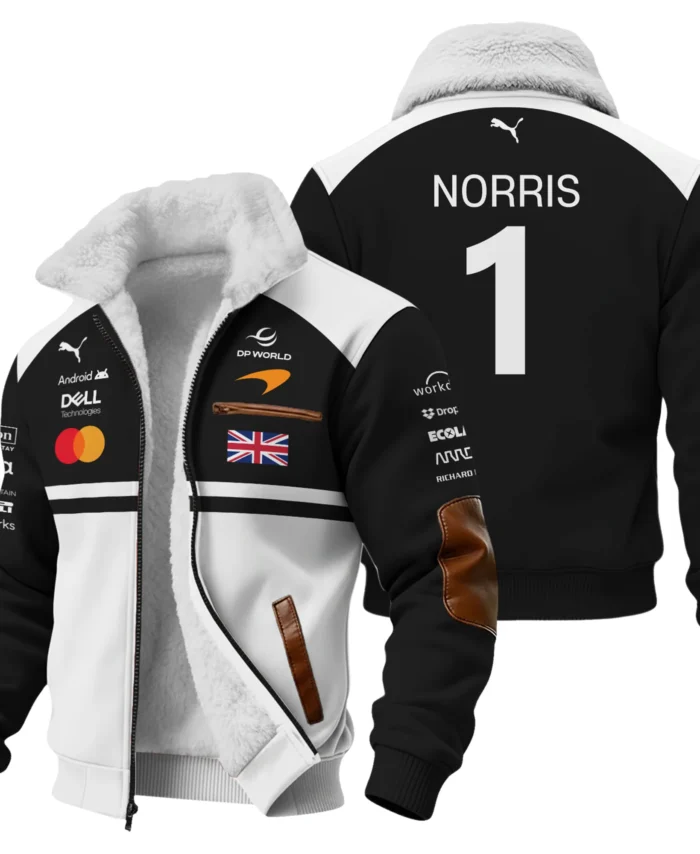 2026 Lando Norris McLaren F1 Teamwear Fleece Jacket BLNR26126A2FJ - White