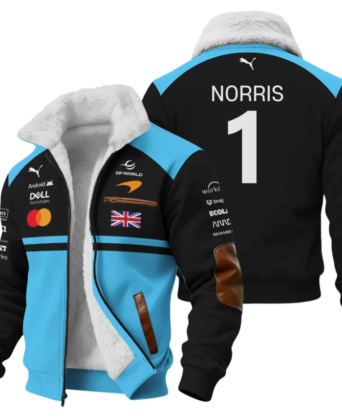 2026 Lando Norris McLaren F1 Teamwear Fleece Jacket BLNR26126A3FJ - Cyan