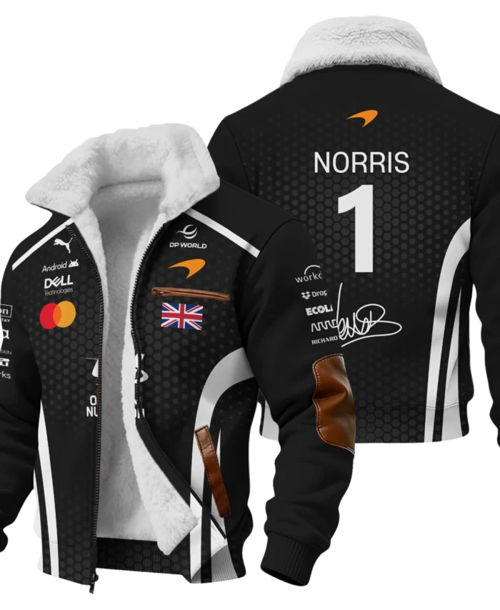 2026 Lando Norris McLaren F1 Teamwear Fleece Jacket BLNR26226A2FJ - White