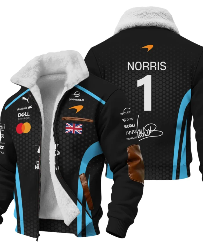 2026 Lando Norris McLaren F1 Teamwear Fleece Jacket BLNR26226A3FJ - Cyan