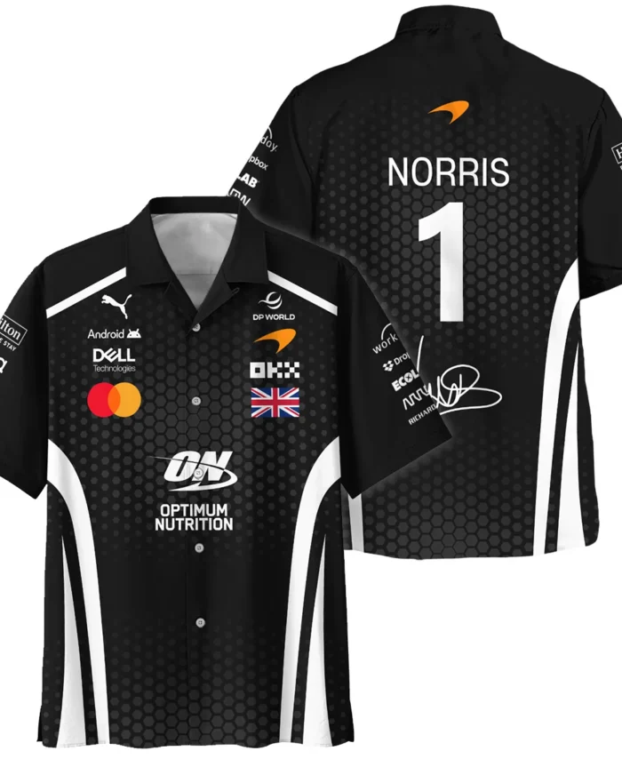 2026 Lando Norris McLaren F1 Teamwear Hawaiian Shirt BLNR26226A2HW - White