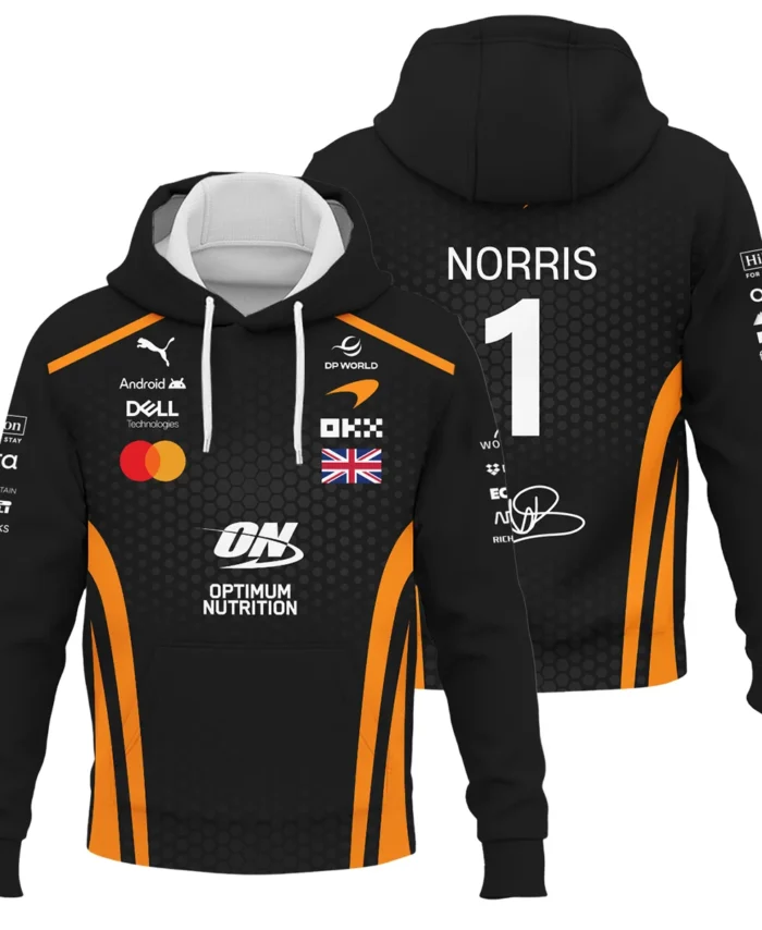 2026 Lando Norris McLaren F1 Teamwear Hoodie BLNR26226A1HD - Orange