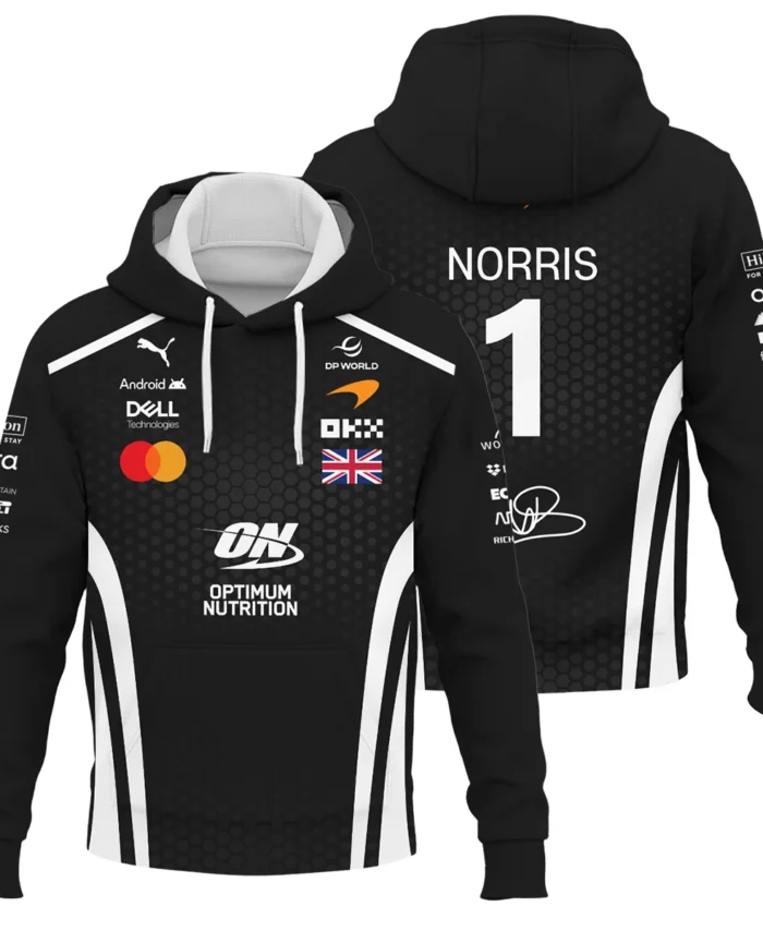 2026 Lando Norris McLaren F1 Teamwear Hoodie BLNR26226A2HD - White