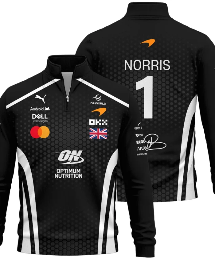 2026 Lando Norris McLaren F1 Teamwear Quarter Zip Sweatshirt BLNR26226A2QZS - White