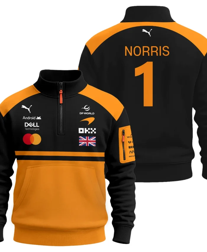 2026 Lando Norris McLaren F1 Teamwear Sweatshirt Zipper BLNR26126A1SHZ - Orange
