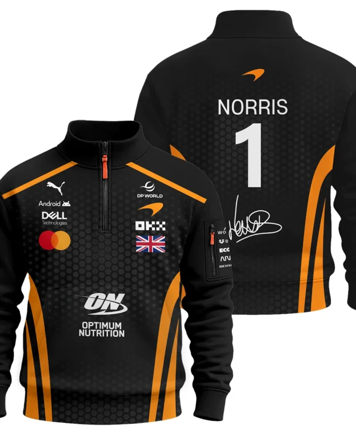 2026 Lando Norris McLaren F1 Teamwear Sweatshirt Zipper BLNR26226A1SHZ - Orange