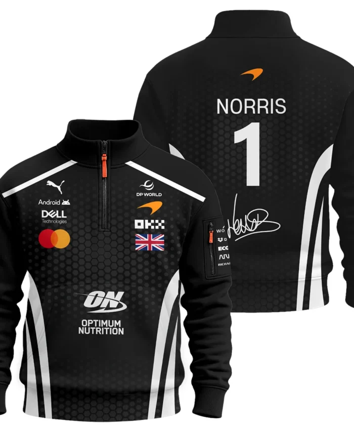 2026 Lando Norris McLaren F1 Teamwear Sweatshirt Zipper BLNR26226A2SHZ - White