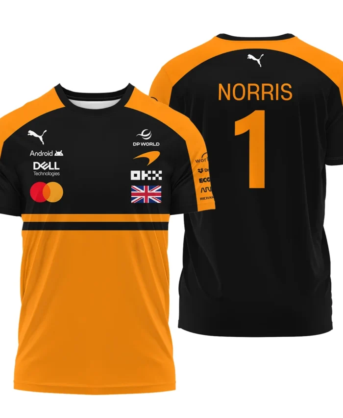 2026 Lando Norris McLaren F1 Teamwear T-Shirt BLNR26126A1TS - Orange