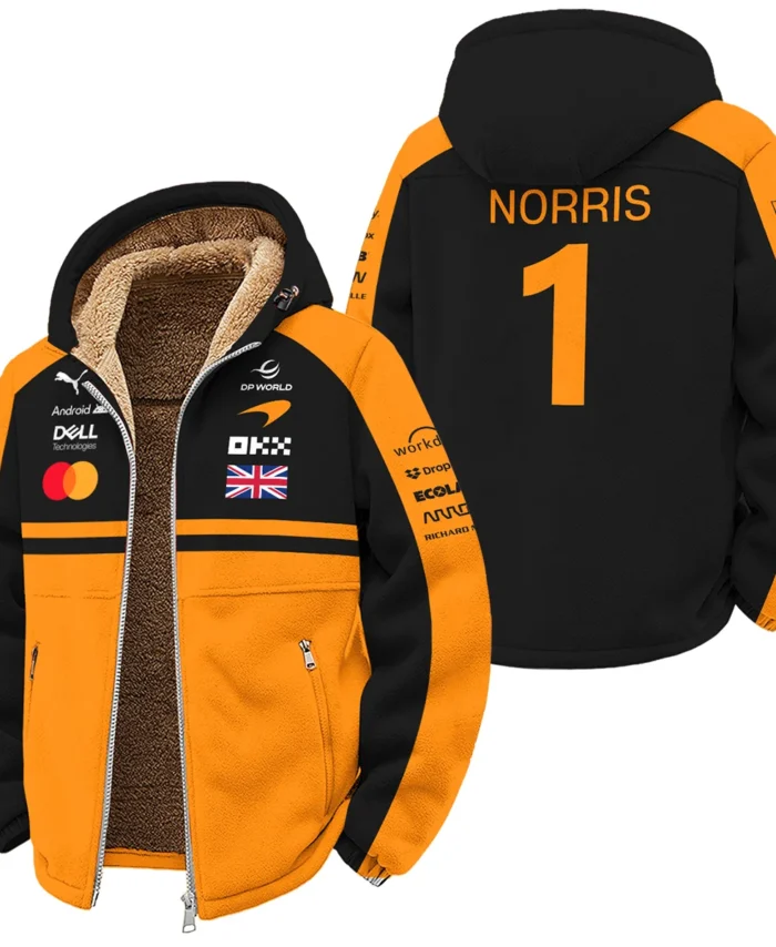 2026 Lando Norris McLaren F1 Teamwear Winter Fleece Jacket BLNR26126A1WFJ - Orange