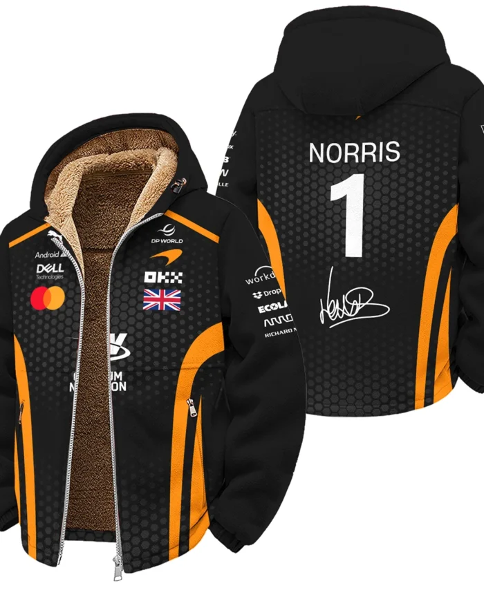 2026 Lando Norris McLaren F1 Teamwear Winter Fleece Jacket BLNR26226A1WFJ - Orange