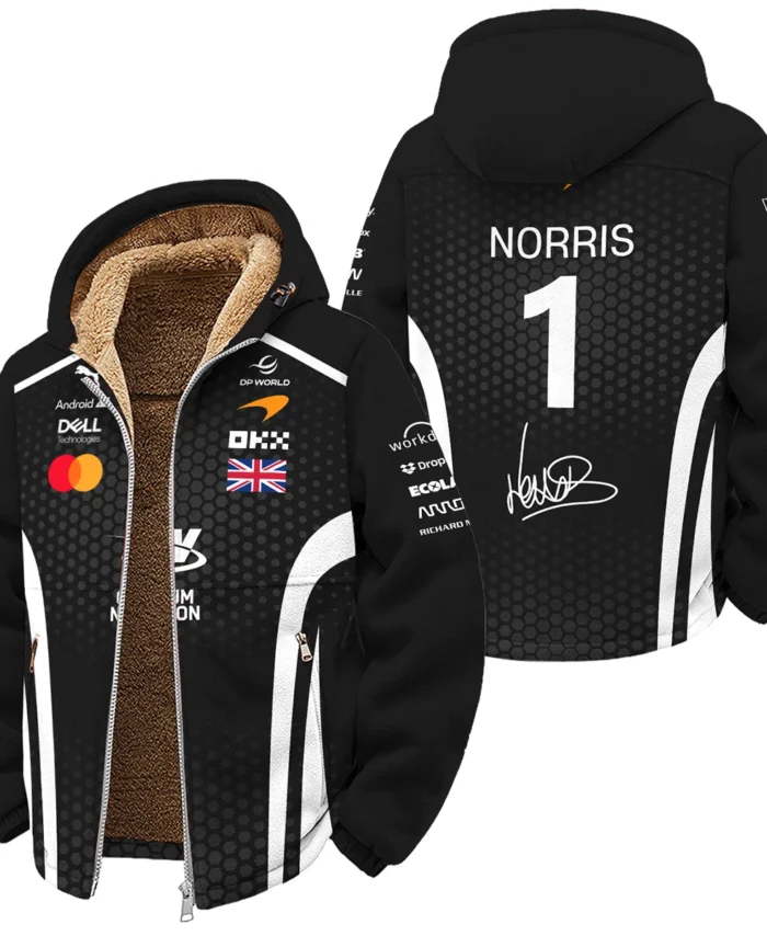 2026 Lando Norris McLaren F1 Teamwear Winter Fleece Jacket BLNR26226A2WFJ - White