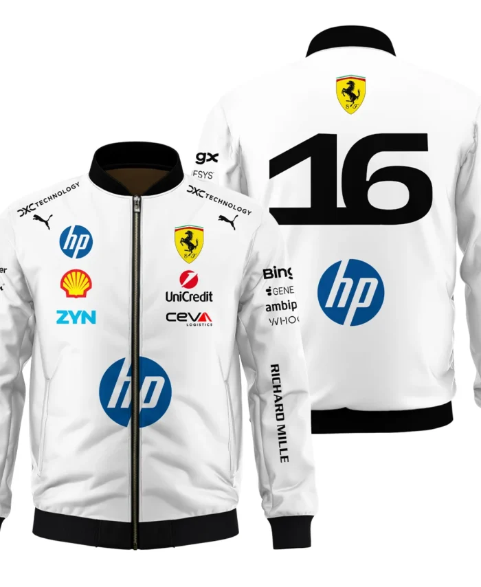 2026 Leclerc 16 Ferrari F1 Teamwear Bomber BLVAFRR2226A2BB