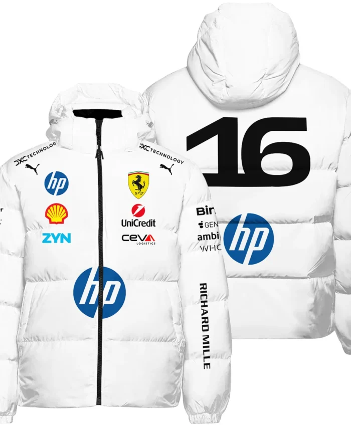 2026 Leclerc 16 Ferrari F1 Teamwear Down & Puffer Jackets BLVAFRR2226A2HCJ