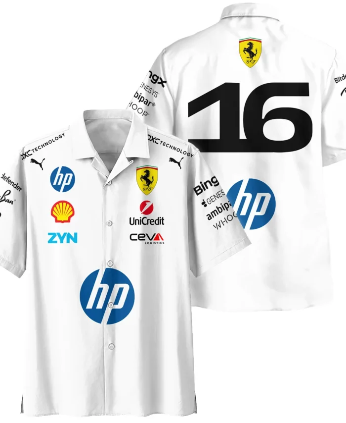 2026 Leclerc 16 Ferrari F1 Teamwear Hawaiian Shirt BLVAFRR2226A2HW