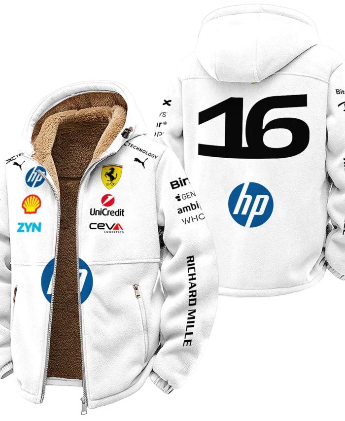 2026 Leclerc 16 Ferrari F1 Teamwear Winter Fleece Jacket BLVAFRR2226A2WFJ