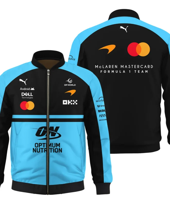 2026 McLaren F1 Teamwear For Fans Bomber BLMCL25126A3BB - Cyan