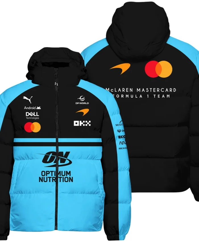 2026 McLaren F1 Teamwear For Fans Down & Puffer Jackets BLMCL25126A3HCJ - Cyan