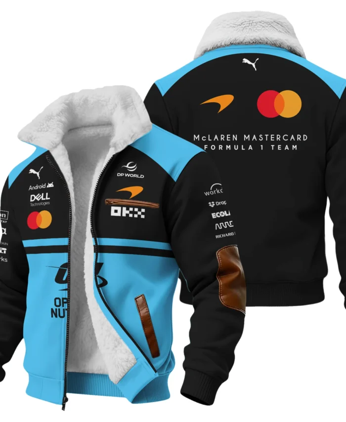 2026 McLaren F1 Teamwear For Fans Fleece Jacket BLMCL25126A3FJ - Cyan
