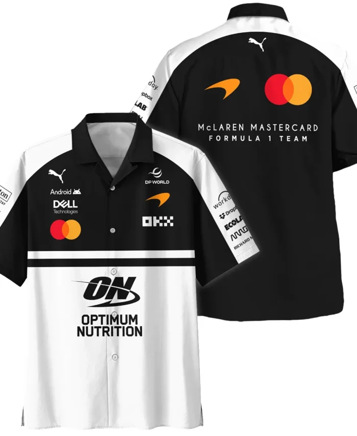 2026 McLaren F1 Teamwear For Fans Hawaiian Shirt BLMCL25126A2HW - White