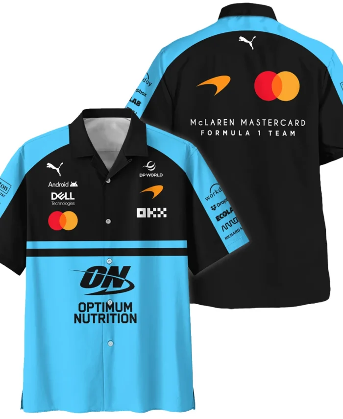 2026 McLaren F1 Teamwear For Fans Hawaiian Shirt BLMCL25126A3HW - Cyan