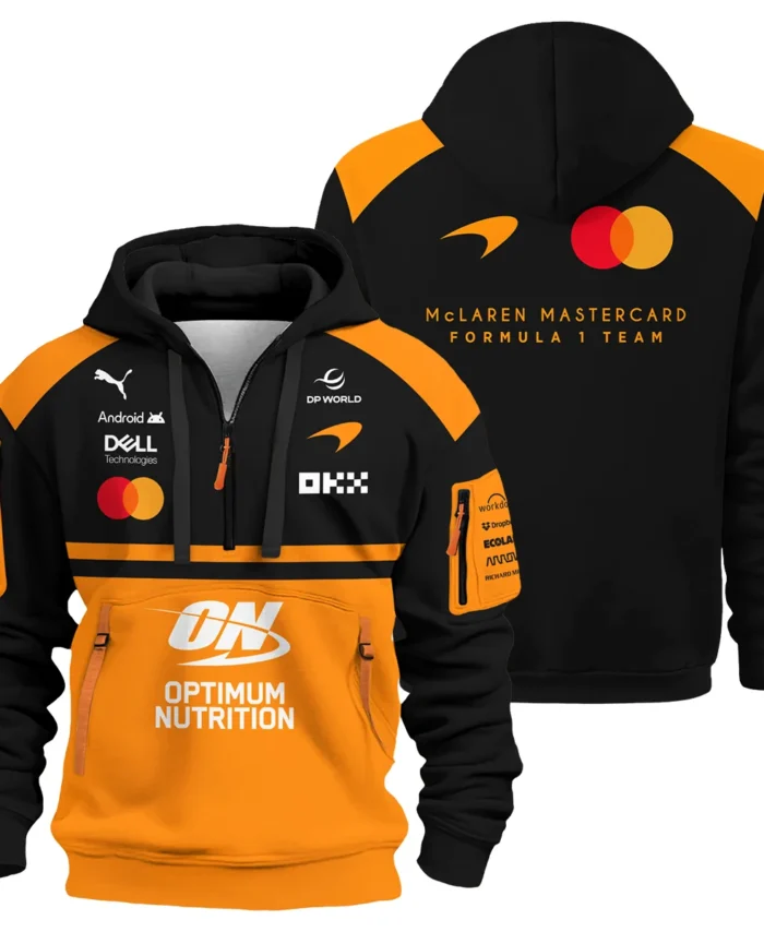 2026 McLaren F1 Teamwear For Fans Hoodie Half Zip BLMCL25126A1HDF - Orange