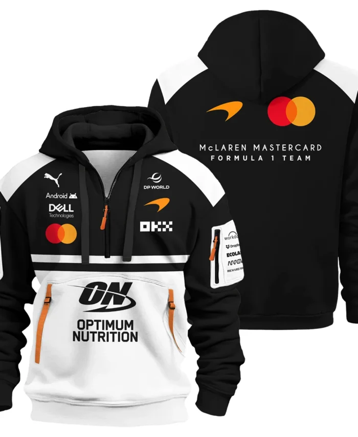 2026 McLaren F1 Teamwear For Fans Hoodie Half Zip BLMCL25126A2HDF - White