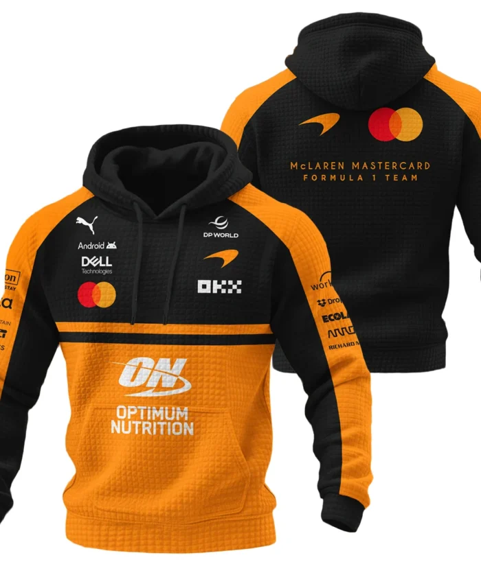 2026 McLaren F1 Teamwear For Fans Hoodie Quilted Waffle BLMCL25126A1HQW - Orange