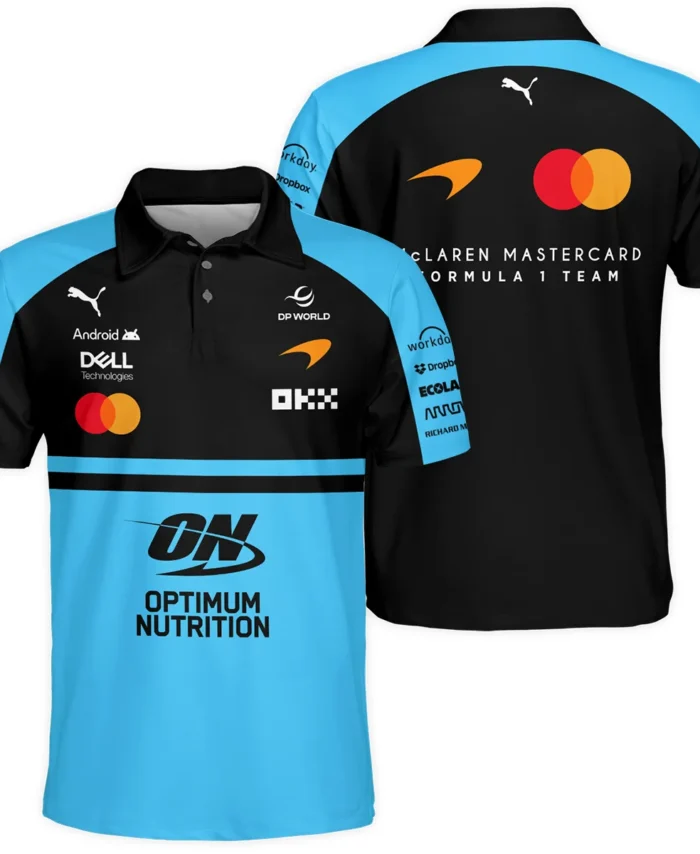 2026 McLaren F1 Teamwear For Fans Polo Shirt BLMCL25126A3PL - Cyan
