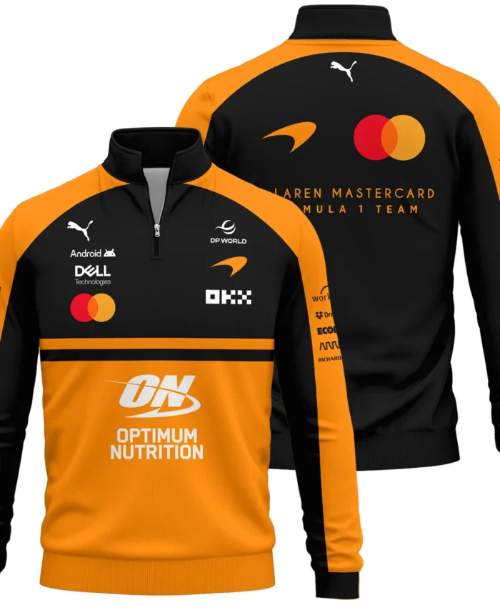 2026 McLaren F1 Teamwear For Fans Quarter Zip Sweatshirt BLMCL25126A1QZS - Orange