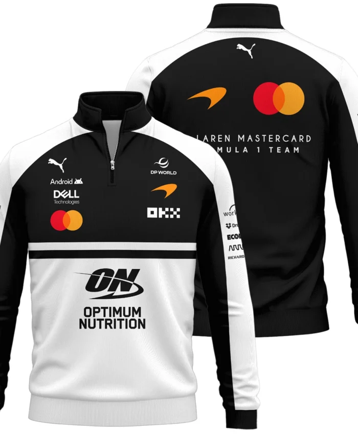 2026 McLaren F1 Teamwear For Fans Quarter Zip Sweatshirt BLMCL25126A2QZS - White