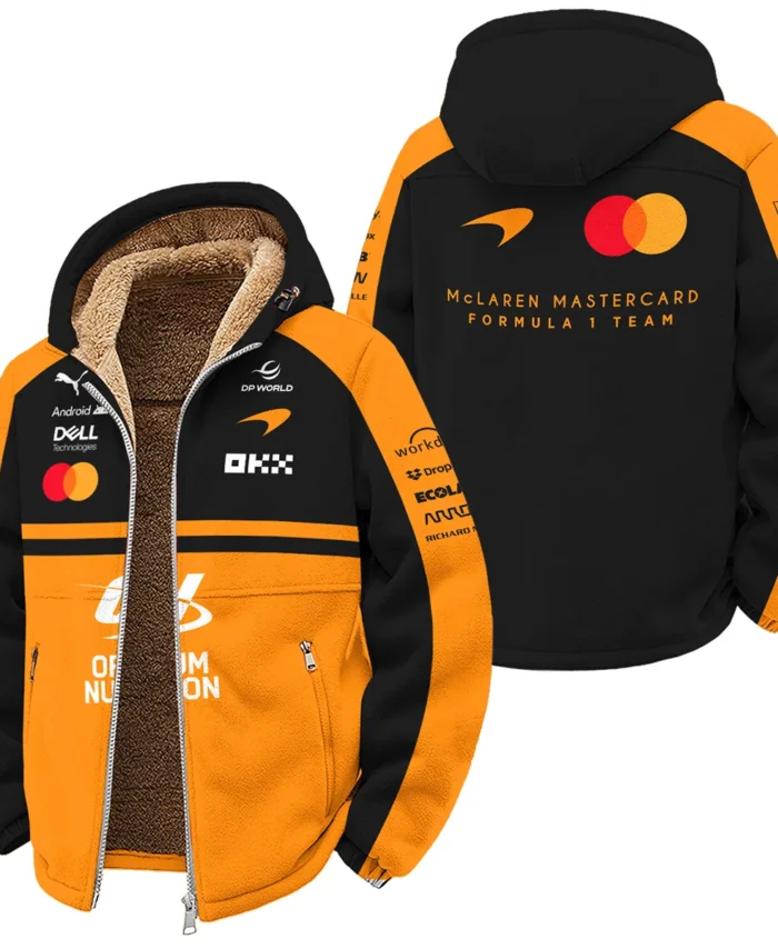 2026 McLaren F1 Teamwear For Fans Winter Fleece Jacket BLMCL25126A1WFJ - Orange