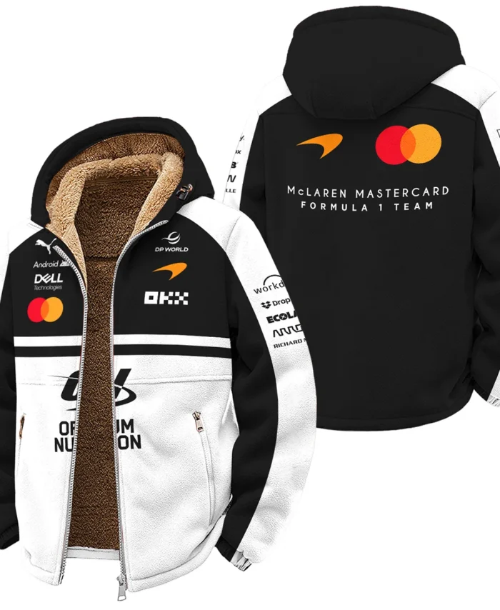 2026 McLaren F1 Teamwear For Fans Winter Fleece Jacket BLMCL25126A2WFJ - White